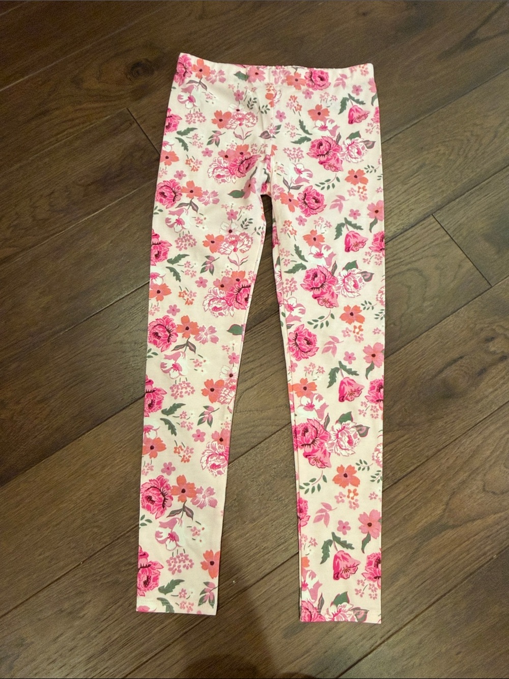 btween Pink Floral Leggings for Kids Size 8 - C11-754